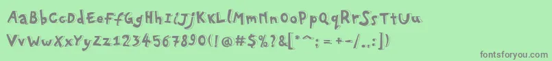 Pfplayskoolpro3D Font – Gray Fonts on Green Background