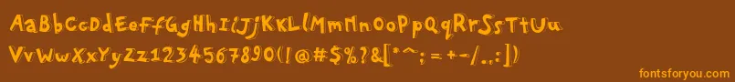 Pfplayskoolpro3D Font – Orange Fonts on Brown Background