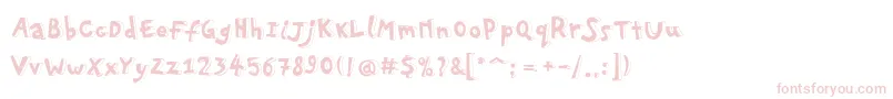 Fonte Pfplayskoolpro3D – fontes rosa em um fundo branco