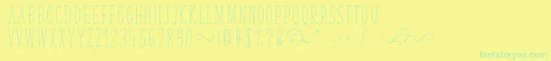 TastyBirds-Schriftart – Grüne Schriften auf gelbem Hintergrund