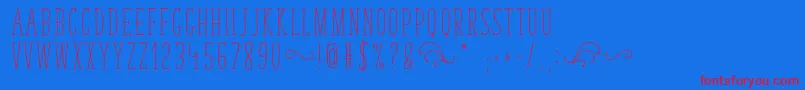TastyBirds-Schriftart – Rote Schriften auf blauem Hintergrund