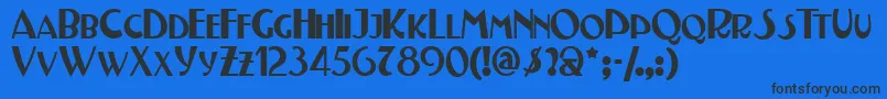 Testarossanf Font – Black Fonts on Blue Background