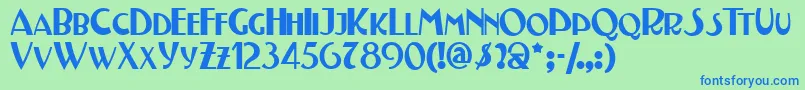 Testarossanf Font – Blue Fonts on Green Background