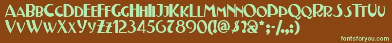 Testarossanf Font – Green Fonts on Brown Background