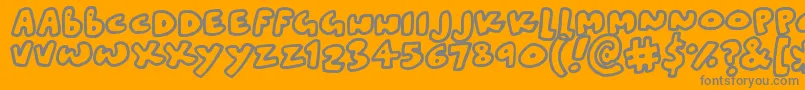 Blobtastics-Schriftart – Graue Schriften auf orangefarbenem Hintergrund