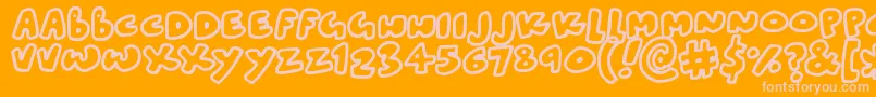 Lisätietoja Blobtastics-fontista Blobtastics-fontti – vaaleanpunaiset fontit oranssilla taustalla