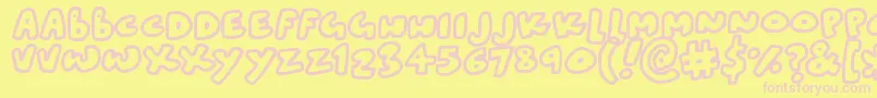 Blobtastics Font – Pink Fonts on Yellow Background