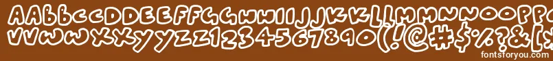 フォントBlobtastics – 茶色の背景に白い文字