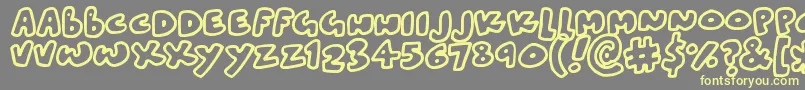 Blobtastics Font – Yellow Fonts on Gray Background