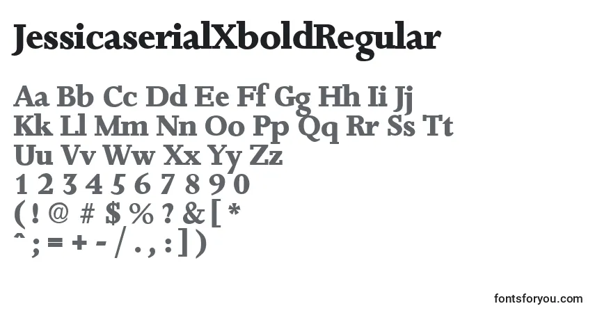 Schriftart JessicaserialXboldRegular – Alphabet, Zahlen, spezielle Symbole