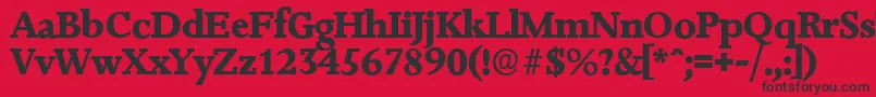 JessicaserialXboldRegular Font – Black Fonts on Red Background