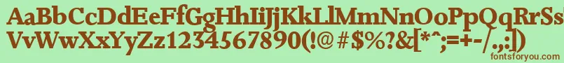 JessicaserialXboldRegular Font – Brown Fonts on Green Background