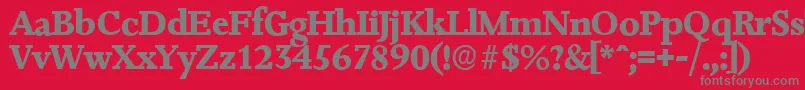 JessicaserialXboldRegular Font – Gray Fonts on Red Background