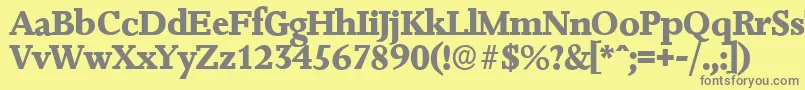 JessicaserialXboldRegular-Schriftart – Graue Schriften auf gelbem Hintergrund