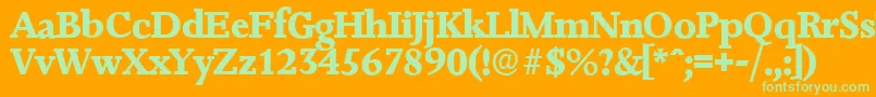 JessicaserialXboldRegular Font – Green Fonts on Orange Background