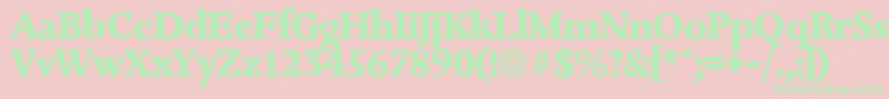 JessicaserialXboldRegular Font – Green Fonts on Pink Background