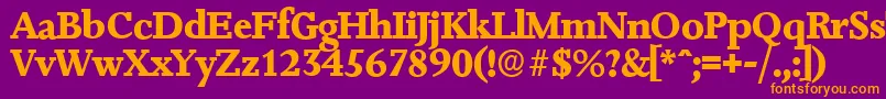 JessicaserialXboldRegular Font – Orange Fonts on Purple Background