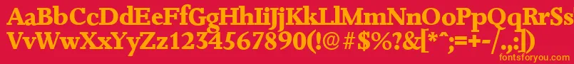 JessicaserialXboldRegular Font – Orange Fonts on Red Background