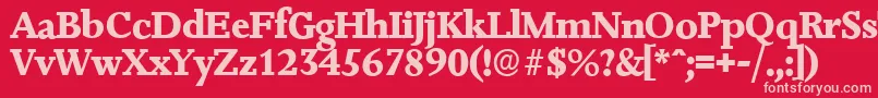 JessicaserialXboldRegular Font – Pink Fonts on Red Background