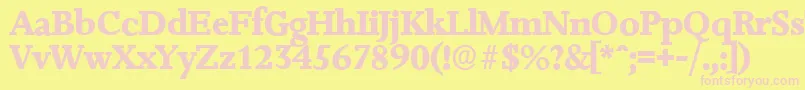 JessicaserialXboldRegular-Schriftart – Rosa Schriften auf gelbem Hintergrund
