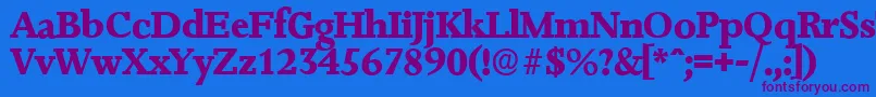 Police JessicaserialXboldRegular – polices violettes sur fond bleu