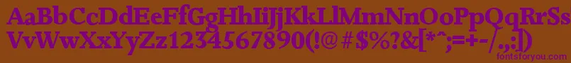 JessicaserialXboldRegular Font – Purple Fonts on Brown Background