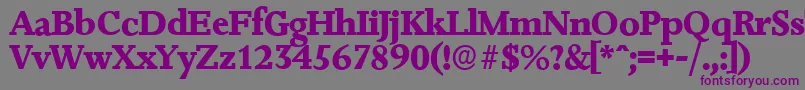 JessicaserialXboldRegular-fontti – violetit fontit harmaalla taustalla