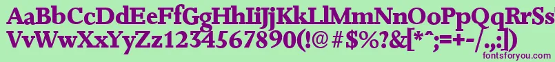 JessicaserialXboldRegular Font – Purple Fonts on Green Background