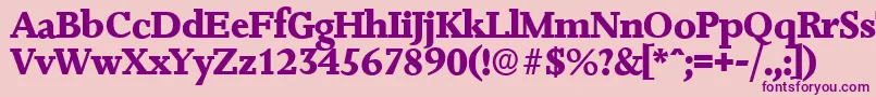 JessicaserialXboldRegular Font – Purple Fonts on Pink Background