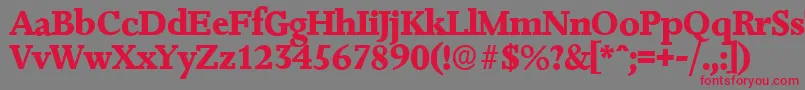 JessicaserialXboldRegular Font – Red Fonts on Gray Background