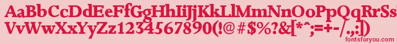 JessicaserialXboldRegular Font – Red Fonts on Pink Background