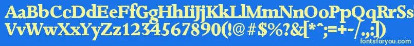 JessicaserialXboldRegular Font – Yellow Fonts on Blue Background
