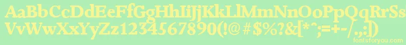 JessicaserialXboldRegular Font – Yellow Fonts on Green Background