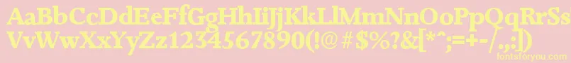JessicaserialXboldRegular-Schriftart – Gelbe Schriften auf rosa Hintergrund