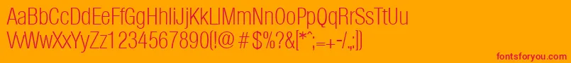 OlympiaXlightcond Font – Red Fonts on Orange Background