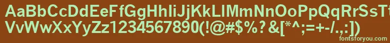 QuicktypeBold-fontti – vihreät fontit ruskealla taustalla