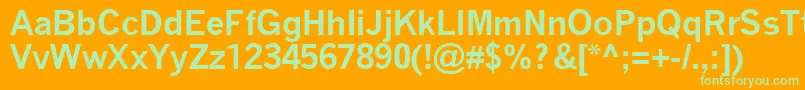 QuicktypeBold Font – Green Fonts on Orange Background