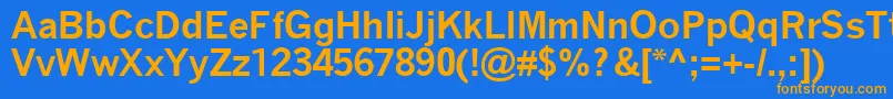 QuicktypeBold Font – Orange Fonts on Blue Background