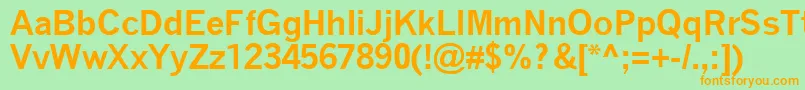 QuicktypeBoldフォントについての詳細 フォントQuicktypeBold – オレンジの文字が緑の背景にあります。