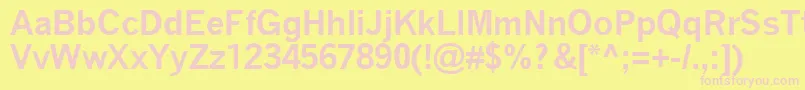 QuicktypeBold-fontti – vaaleanpunaiset fontit keltaisella taustalla