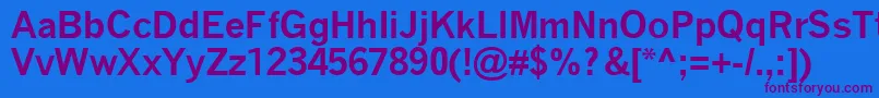 QuicktypeBold Font – Purple Fonts on Blue Background