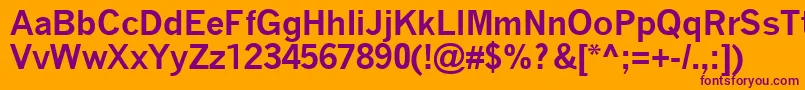 QuicktypeBold-fontti – violetit fontit oranssilla taustalla