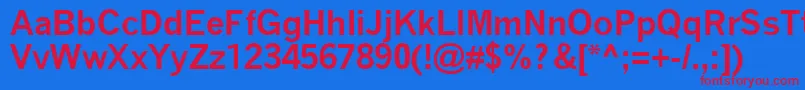QuicktypeBold-fontti – punaiset fontit sinisellä taustalla