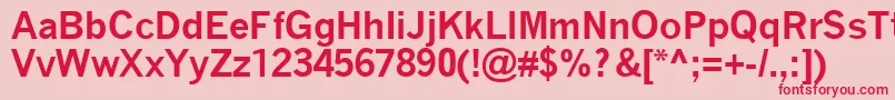 QuicktypeBold-Schriftart – Rote Schriften auf rosa Hintergrund