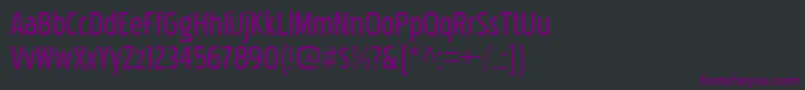 Czcionka PakenhamcdrgRegular – fioletowe czcionki na czarnym tle