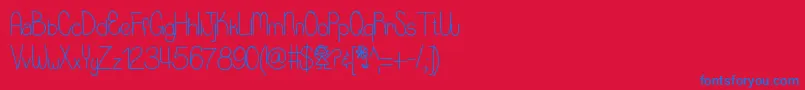 Littlemisspriss Font – Blue Fonts on Red Background