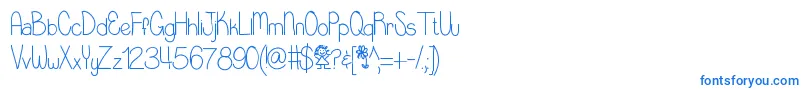 Littlemisspriss Font – Blue Fonts on White Background