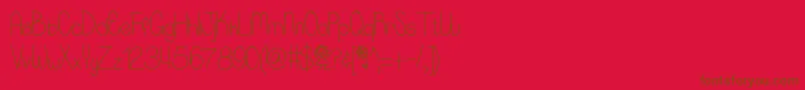 Littlemisspriss Font – Brown Fonts on Red Background