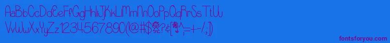 Littlemisspriss Font – Purple Fonts on Blue Background