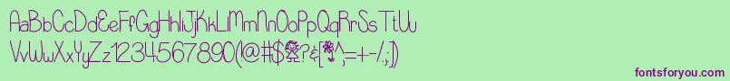 Littlemisspriss Font – Purple Fonts on Green Background